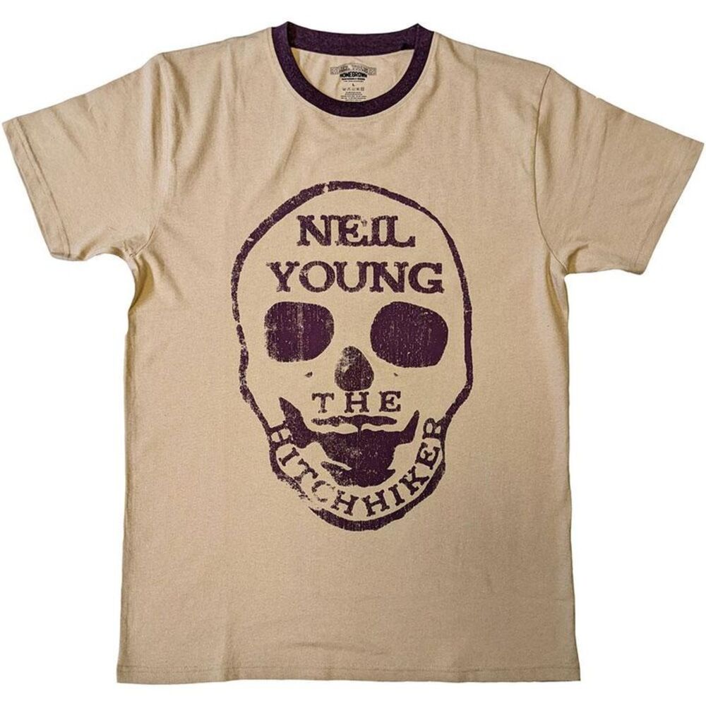 Neil Young Unisex Adult Hitchhiker T-Shirt / Natural